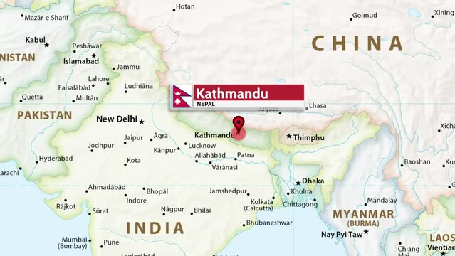 Kathmandu, Nepal - Kathmandu Map, Nepal Map Animation