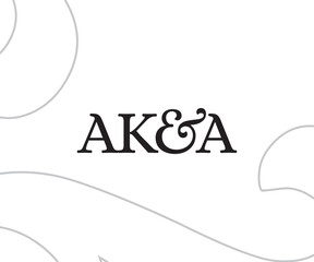 Rich Black A K and A Typeface classic serif initial Logo Icon on white background for Brand Identity elegant simple label royal feel minimal