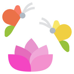 butterfly flat style icon