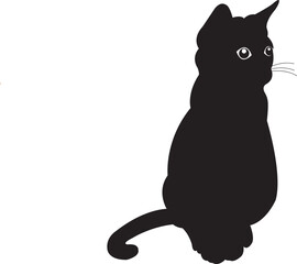 Cat silhouette isolated on a white background