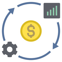 economic flat style icon