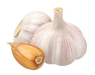 Garlic isolated on white background with clipping path