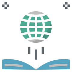 geographical flat style icon