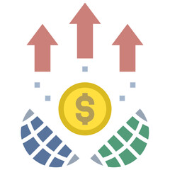 growth flat style icon