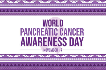 World Pancreatic cancer Awareness Day concept design with ribbon and replaceable text. Pancreatic cancer awareness month November backdrop