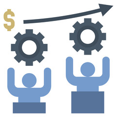 management flat style icon