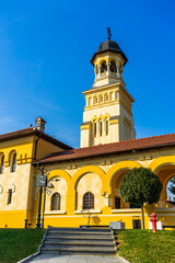 Obraz premium View of orthodox cathedral on sunny day in Alba Iulia, Romania, 2021
