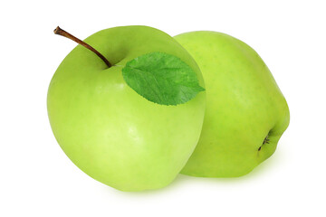 Green apples on isolated white background