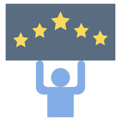 powerful flat style icon