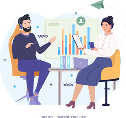 Employee training program, increasing knowledge of employee concept