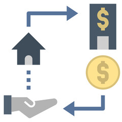 refinancing flat style icon