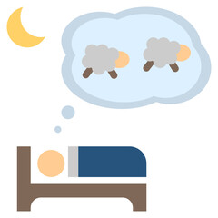sleepless flat style icon