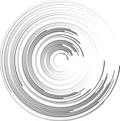 Radial speed Lines in Circle Form for comic books . Explosion background . Vector Illustration .Technology round Logo . Circular Design element . Abstract Geometric shape . Sunburst .