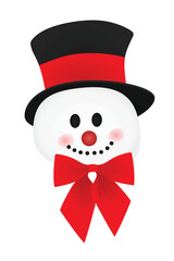 Snowman with hat and scarf, vector 