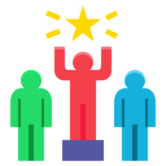 superior flat style icon