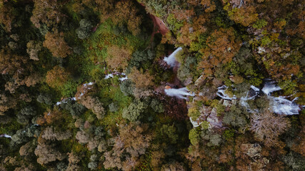Aerial view of Paradise Falls in Cheshunt, Victoria