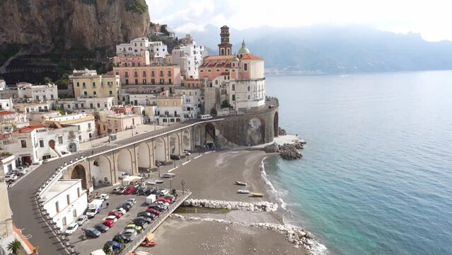Beautiful view of Atrani village on Amalfi Coast, Italy