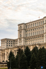 Fototapeta premium Detail of Palace of the Parliament, Bucharest, Romania