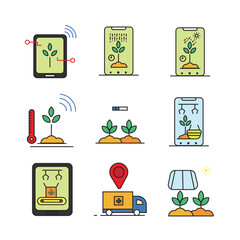 smart farming icon, agriculture, ecology, digital. very suitable for websites, apps and others.