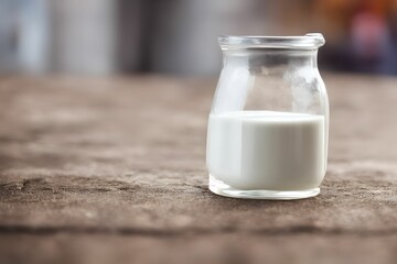 a bottle of fresh milk, healthy drink containing animal protein