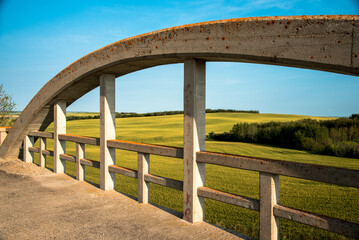 Abandoned bridge on the prairie, Saskatchewan