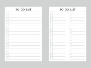 To do list vector planning task concept paper sheets with check box illustration