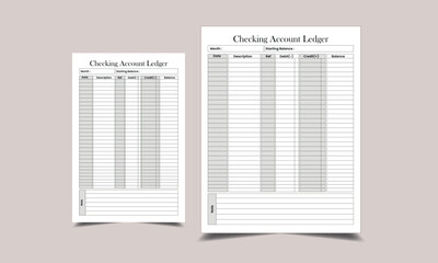 Checking Account Ledger for Low content KDP interior