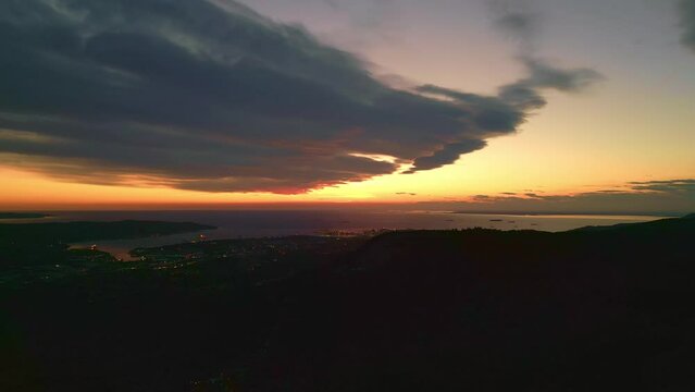 Gas deposits in Italy with stunning landscape view at dusk