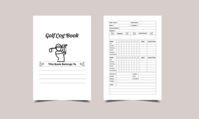 Golf Log Book Journal Planner KDP Interior