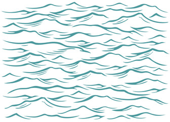 Sea waves. Editable hand drawn illustration. Vector vintage engraving. 8 EPS - 545718337