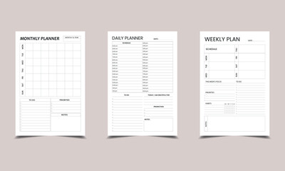 daily monthly weekly planner for Low content KDP interior
