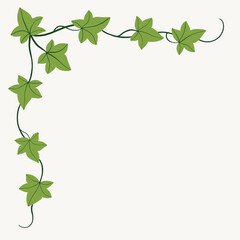 Floral ivy drawing decorative ornament flat design.