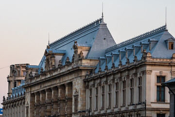 Fototapeta na wymiar Historic building architecture in Bucharest, Romania, 2022