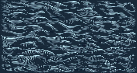 Sea waves. Editable hand drawn illustration. Vector vintage engraving. 8 EPS - 545720795
