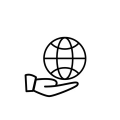 Globe world icon vector logo design template
