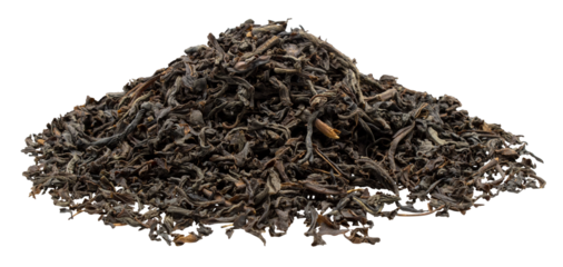 Black tea leaves pile. Dried leaf