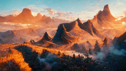 Fototapeta premium Beautiful natural scenery. Made by AI.