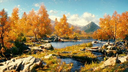 Fototapeta premium Beautiful natural scenery. Made by AI.