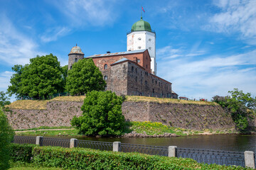 Fototapeta na wymiar Old Vyborg Castle close-up. Leningrad Region, Russia