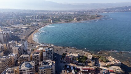Fototapeta premium Aerial shot of Tripoli city