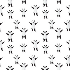 panda seamless pattern. seamless panda pattern fabric. panda pattern background illustration.