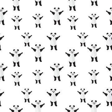 panda seamless pattern. seamless panda pattern fabric. panda pattern background illustration.