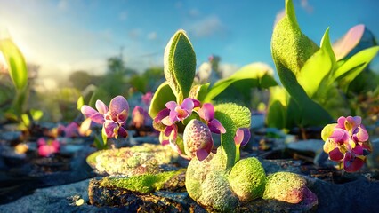 Closeup beautiful Phalaenopsis. Made by AI.