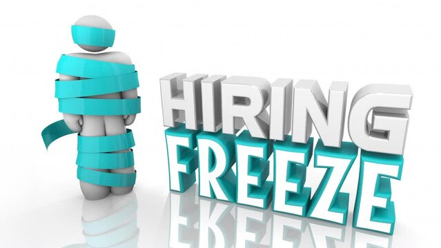 Hiring Freeze Stop New Hires Employees Staff Budget Cut 3d Animation