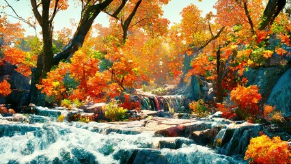 Obraz na płótnie Canvas Beautiful natural scenery. Made by AI.