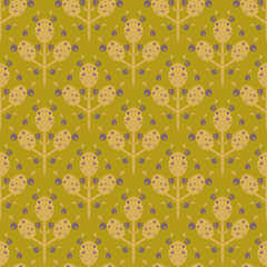 Seamless background with cherry.