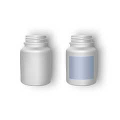 Realistic plastic bottle. Mock Up Template. Vector eps 10 illustration, empty white bottle on light background