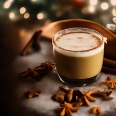 Holiday Christmas Eggnog Latte Drink