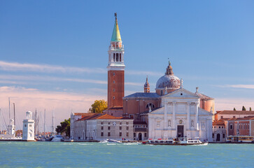 View of the island San Giorgio Maggiore on a sunny day.