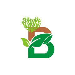 b lettering monogram logo
